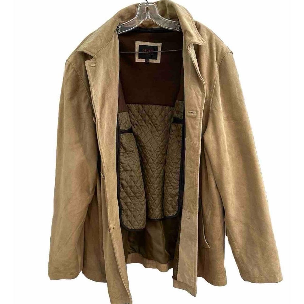 Tan Suede Lined Jacket Men’s XL Beige Coat
